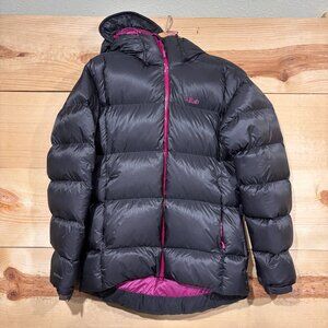 Rab Neutrino Endurance Jacket Womens Medium Gray Puffer Hooded